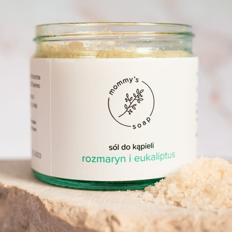 Sól do kąpieli rozmaryn i eukaliptus Mommys Soap