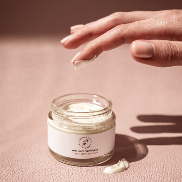 Lekki krem nawilżający róża i pomarańcza Mommys Soap